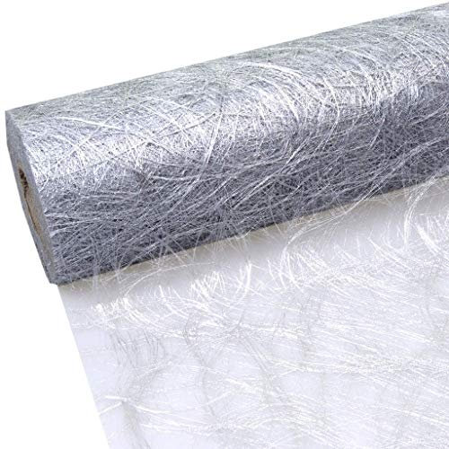 Sizoweb Tischband - 25 Meter Rolle + 100 Deko Herzen Gratis (30cm Breite, in Silber)