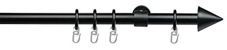Liedeco Gardinenstange Kegel, 20 mm Stilgarnitur schwarz L 120 cm