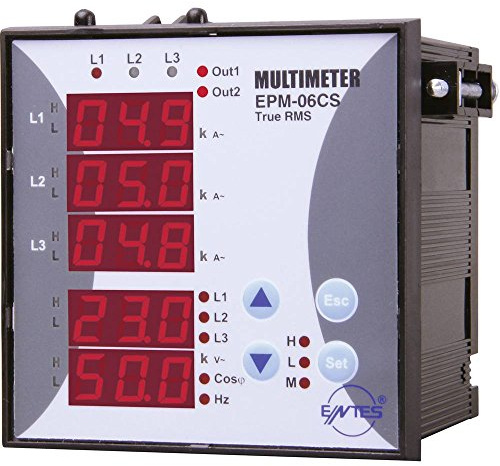 ENTES® EPM-06CS-96 Messgerät für Schalttafel, Wechselstrom, Frequenz, Betriebsstunden, Gesamtstunden