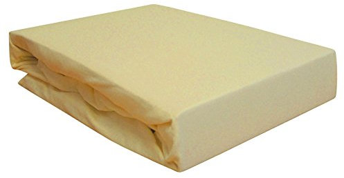 Spannbettlaken für Wasserbett/Boxspringbett/Übergrößen 180x200-200x220 cm Natur (Natur/Natural/Creme)