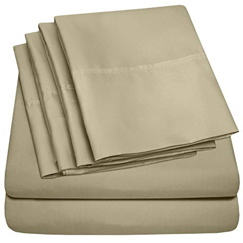 Sweet Home Collection Queen Sheets Sage - 6 Piece 1500 Supreme Collection Fine Brushed Microfiber Deep Pocket Queen Sheet Set Bedding - 2 Extra Pillow Cases, Great Value