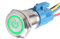 Mintice KFZ Kippschalter Druckschalter Schalter Drucktaster Wippschalter 19mm 12V Grün LED Licht Metall Buchse Stecker Draht