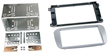 2 DIN Radioeinbauset Blende Radioanschlusskabel Antennenadapter Komplettset für Ford Galaxy WA6 Facelift ab 2007 Silber incl Canbus