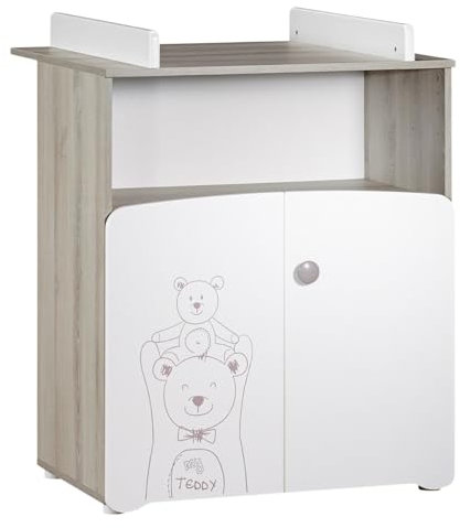 BabyPrice Commode à Langer 2 Portes 97x76x66cm en Bois Blanc