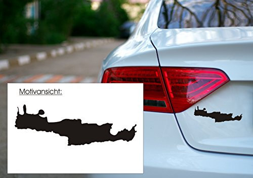 blattwerk-design Autoaufkleber - Kreta - Insel - Reisen - Griechenland (210 mm x 70 mm, Schwarz)