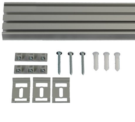 Liedeco Vorhangschiene 4-läufig für Vorhänge, Schiebevorhang Aluminium L 220 cm