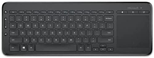 Microsoft — All in One Media Keyboard — Wireless keyboard with touchpad for PC and Smart TV, compatible with Windows, macOS, Android (French AZERTY Keyboard) - Black (N9Z-00007)