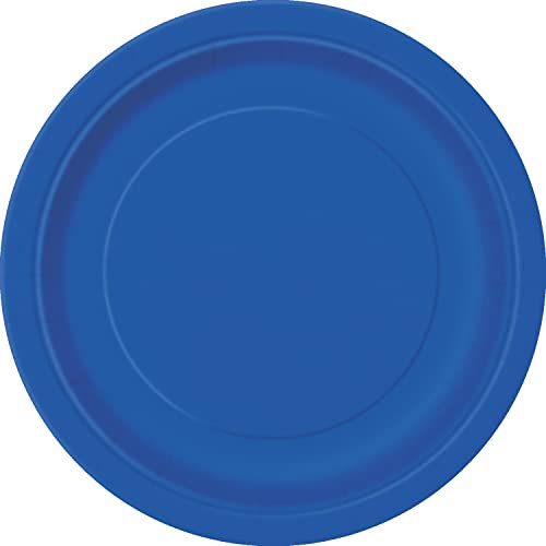 Unique Party- Assiettes en Carton Écologiques-18 cm-Couleur Bleu Roi-Paquet de 8, 31464EU, Royal Blue