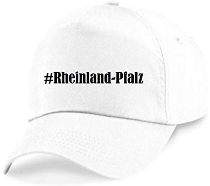 Reifen-Markt Base Cap Hashtag #Rheinland-Pfalz Größe Uni Farbe Weiss Druck Schwarz