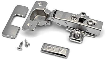 Schrankscharnier von GTV, sanfter Schließmechanismus, 35 mm, für Küchenschrank, Tür, mit Schrauben, 30 Stück