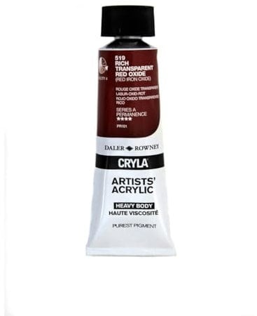 Daler-Rowney Cryla Acrylic 75 ml Rich Transparent Red Oxide, Professional Artists