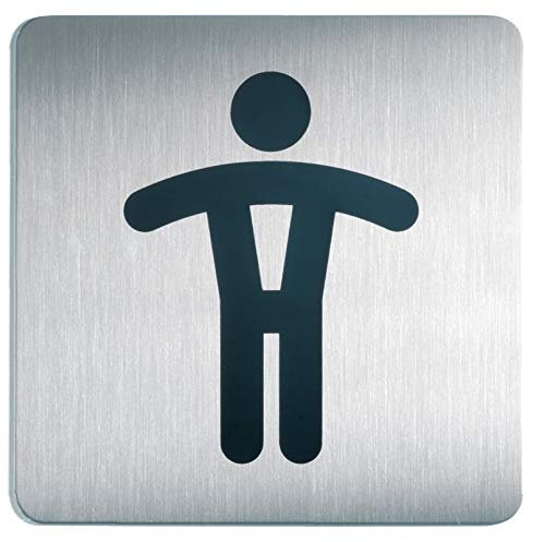 Durable Piktogramm WC Herren, quadratisch, 150 x 150 mm, Edelstahl, 495423