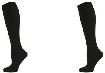 Nur Die Fit & Vital Kniestrümpfe entlastende Reisestrümpfe weiche & atmungsaktive Baumwolle mit Komfortbund Damen, schwarz, 35-38