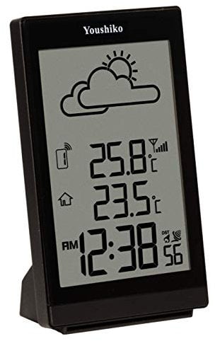 Youshiko Digital Wireless Weather Station (2025 UK Version) Premium Quality/Clear Display with Radio Controlled Clock, Indoor Outdoor Temperature Thermometer, Ice Alert, Easy-to-Read Display