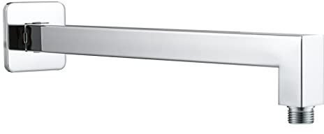 Tecmolog - Braccio doccia quadrato in acciaio inox, braccio di estensione 35 cm, per soffione doccia a pioggia, HPF001-1