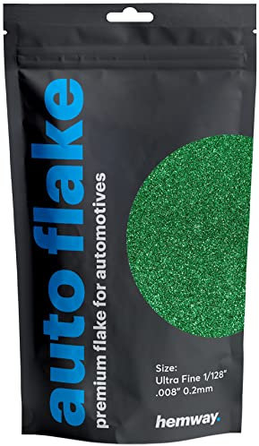 Hemway Premium Automotive Glitter Flake Paint Additive - Emerald Green | Ultrafine Metal Flakes for Car, Truck, RV, Motorbike & Boat Decoration | Mix with Auto Paint | 100 g