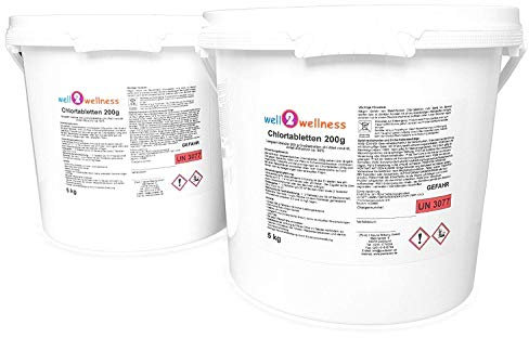 Pool Chlor Tabletten Chlortabletten 200g - langsamlöslich mit 90% Aktivchlor 10 kg (2 x 5kg)