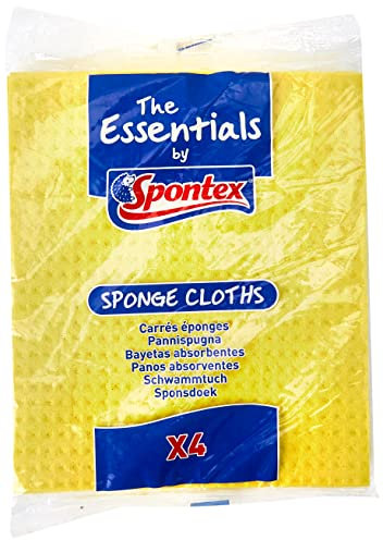 Spontex Sponge Cloths 4pk (Pack of 1), Yellow, One Size