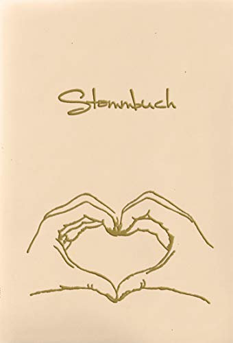 Stammbuch HAND MIT HERZ - Stammbuch für die Hochzeit aus hochwertigen Velours und in buchbinderischer Handarbeit gefertigt - Familienstammbuch/Stammbuch der Familie mit ausfüllbarer Ahnentafel