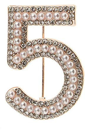 Vektenxi EBYI Gold number 5 Brooch, Acrylic