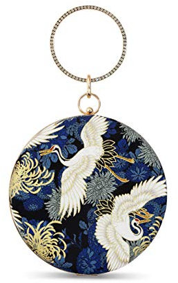 zebrum Damen-Clutch, Abendtasche, Designer-Handtasche, Handtasche, Damen-Party, Hochzeit, Clutch, Blue-big Round