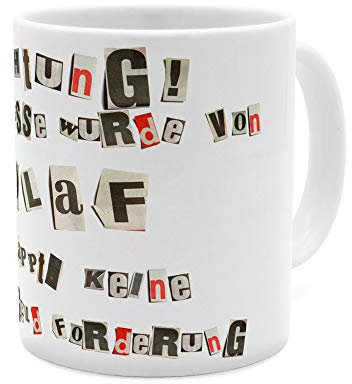 printplanet Tasse mit Namen Olaf - Motiv Ausgeschnittene Buchstaben - Namenstasse, Kaffeebecher, Mug, Becher, Kaffeetasse - Farbe Weiß