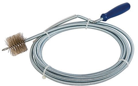 3m Corkscrew Drain Auger Probe & Brush - Flexible Spring Wire Waste Pipe Unblocking Hand Tool - Kitchen/Bathroom/Shower Plug Hole Grime Clearing Kit