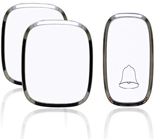 Easy Chime Wireless Doorbell 2 Plug-in Receivers & 1 Push Button, Weatherproof Smart Home Security Bell, 1000Ft Long Range with 36 Tunes Ringstones & 4 Level Volume, IP44 Waterproof Door Chime