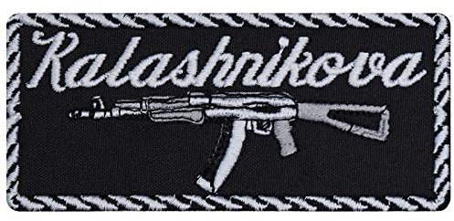 KALASHNIKOVA MG Aufnäher Waffen Aufbügler Tactical Morale Patch zum annähen/aufbügeln Bügelbilder Sticker Jeans Flicken Applikation für alle Stoffe |100x45mm
