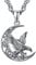 TANGPOET Rabe Halskette 925 Sterling Silber Krähe Halskette Mond Keltische Knoten Anhänger Raben Kette Halloween Gothic Schmuck Geschenke für Damen Herren