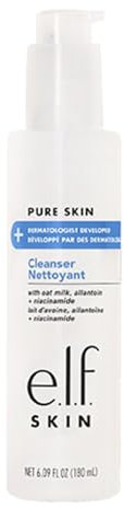 e.l.f. SKIN Pure Skin Cleanser, Nicht Schäumende, Cremige Und Sanfte Tägliche Gesichtsreinigung, Entfernt Schmutz, Öl Und Unreinheiten Ohne Irritationen, Vegan & Tierversuchsfrei, 180 ml