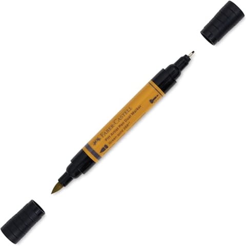 Faber-Castell Art & Graphic Pitt Artist Pen Dual Marker India Ink, Green Gold, Single Pitt Pen, For Art, Craft, Drawing, Skizzing, Home, School, Uni, Coloring