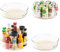 [4 Stück] Lazy Susan Organizer für Schrank mit Griff, klarer, drehbarer Lazy Susan Drehteller für Speisekammer, Küchenspüle, Eckschrank, Arbeitsplatte, rutschfeste Einsätze im Lieferumfang enthalten