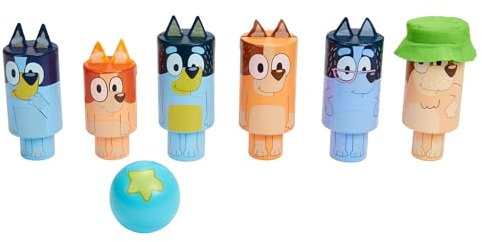 Bluey - Wooden Character Skittles Set - Indoor & Outdoor Bowling Game for Kids - 6 Character Pins & 1 Ball - Develops Motor Skills & Hand-Eye Coordination - FSC Certified, Ages 3+