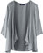 ZANZEA Kimono Damen Strand Kurz Cardigan Sommer Boho 3/4 Arm Strickjacke Strand Cover Up Große Größen Strandponcho Oversize Cardigan B-Grau M