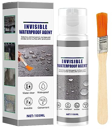 Pegamento Impermeable Transparente,Sellador Impermeable con Cepillo,Adhesive Waterproof Agent,Agente Reparador de Paredes con Cepillo,Pegamento De Pulverización Antifugas para Techo Y Pared Exterior