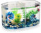 UKCOCO Pecera Betta Pequeña: Pecera Pequeña Transparente con Partición Móvil para Peces Dorados Betta