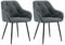 WOLTU Esszimmerstühle 2er Set, für Esszimmer Wohnzimmer, ergonomische Küchenstühle gepolstert mit Armlehnen, Metallbeinen, Sitzfläche aus Samt, Dunkelgrau