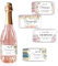 PH PandaHall 40PCS Mini Wine Labels, 4 Styles Watercolor Flowers Text Champagne Bottle Stickers - Rectangle Wine Labels for Wedding, Anniversary, Bridal Shower, Birthday, Graduation Parties