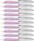 Schneider 135328 Haptify Kugelschreiber (Strichstärke M, Schreibfarbe: blau) 10er Pack, weiß-flieder