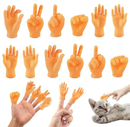 36 Stück Mini HäNde für Finger, Kleine Hände, Tiny Hands Gummi Lustige Minihäcde, Fingerpuppe Set, Für Katzen, Haustier, Kinder Spielzeug, Game Party