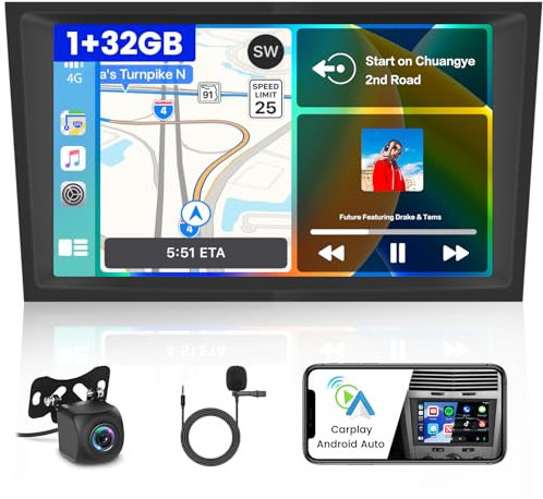 Inefala 7 Touchscreen Autoradio Android 15 con Carplay Android Auto Senza Fili per Opel Meriva Corsa Zafira Vivaro Astra Signum Combo Radio con GPS WiFi BT Canbus Hi-Fi Telecamera Posteriore Mic