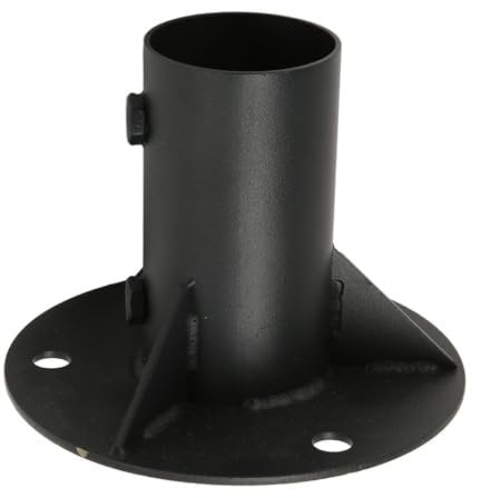 Round Posts Base Bracket - Chain Link Fence Pole Floor Flange Base - Flange Heavy Solid Fence Post Concrete Mount - for Holding Fence Mailbox Flag Round Posts (52mm)