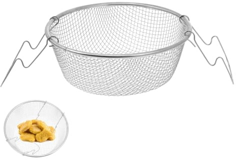 TOPBATHY Panier À Frite Inoxydable 8.66 Pouces Ustensile De Cuisine Avec Poignée Ergonomique Résistant Panier Pour Friteuse Cuisiner Frites Et Petits Poissons