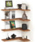 NIIAKLE Schwebende Eckregale für die Wand, 4er-Set, Eckregal zur Wanddekoration, rustikale Holzregale für Zimmer, Badezimmer, Schlafzimmer und Küche, rustikales Braun