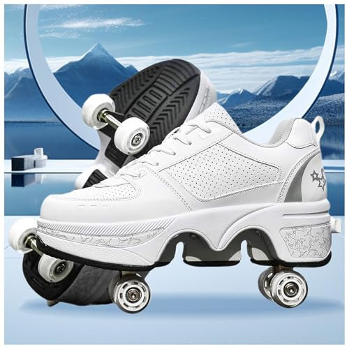 Schuhe mit Rollen für Jungen,Rollschuhe Damen Roller Shoes,LED Schuhe Herren Turnschuhe mit Rollen,Roller Schuhe für mädchen,Roller Sneaker Geburtstagsgeschenk (I, 35)