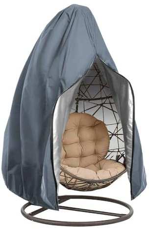 Hiseng Wasserdicht Abdeckung Hängesessel, Hängesessel Abdeckung, Winddicht Schutzhülle für Hängesessel, UV Beständiges Hängesessel Abdeckung Outdoor, mit Reißverschluss (115 * 190CM,Grau)