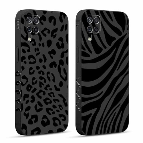 Pnakqil 2 Stück Handyhülle für Samsung Galaxy A12 4G 6,5 Hülle, Wildes Zebra Leopard Bemaltes Muster Case Silikon Weiche für Mädchen Modische TPU Dünn Stoßfeste Kameratasche Tasche Schutzhülle
