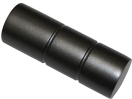GARDINIA Endknöpfe für Gardinenstangen, Endstücke Zylinder für Ø 16/19 mm, Serie Sol, 2 Stück, Black-Nickel