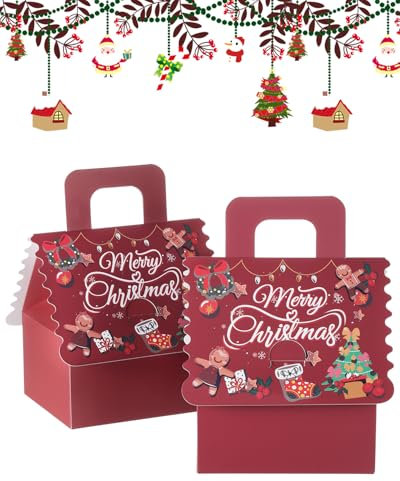 TsunNee 20PCS Christmas Party Gift Boxes, Christmas Eve Apple Boxes, Xmas Snacks Candy Boxes Cookies Boxes, Novelty Festive Gift Wrapping Boxes for Christmas Party Advent Calendar DIY
